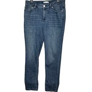 5/$50Lauren Conrad faded polka dot skinny blue jeans size 16